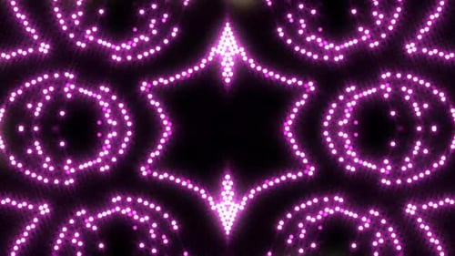 Pink Neon Glowing Geometric Dots Pattern Loop Background