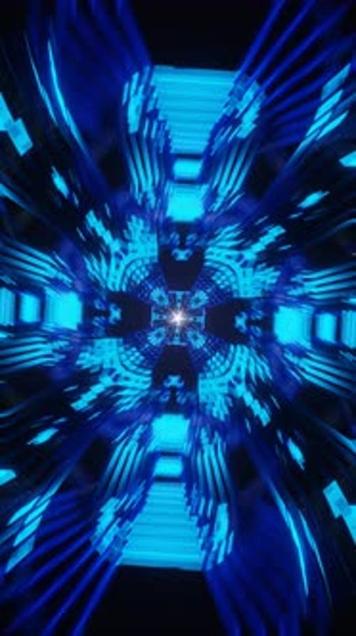 Vertical Video of Vibrant Abstract Geometric Tunnel in a Seamless Motion Loop
