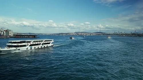 Boat Cruising In The Sea In Turkey