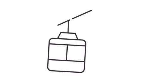 Minimalist Line Art Gondola Cable Car Animation