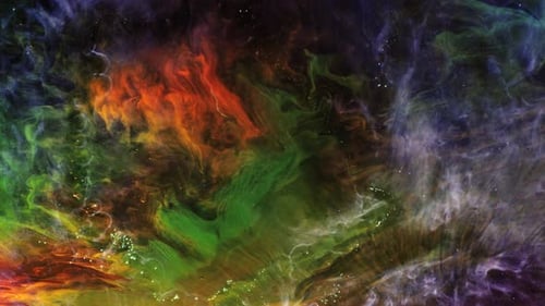 colored nebula clouds moving in the universe