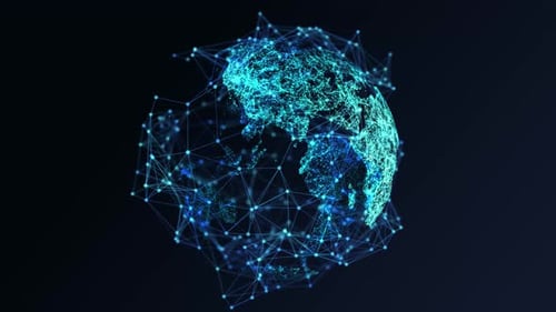 Futuristic Digital Global Network Connection Animation