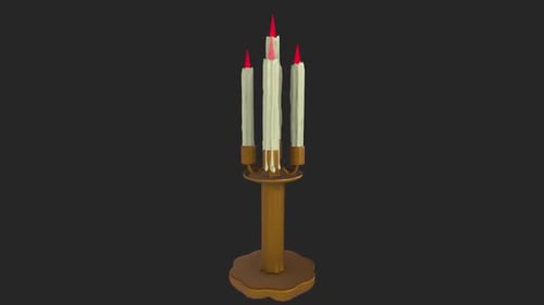 Elegant Candle Holder with Red Flame Candles