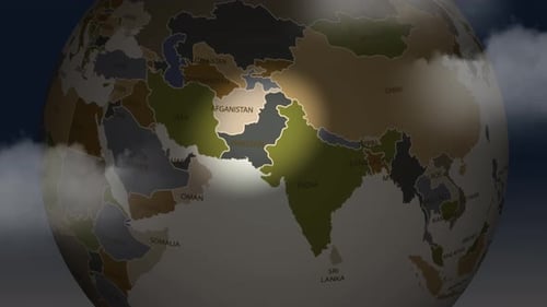 Earth globe zoom to pakistan animation of rotating realistic planet Earth globe 4K