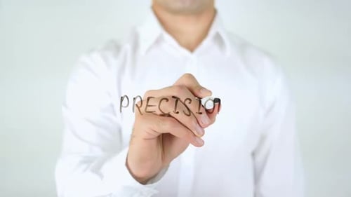 Precision, Man Writing on Glass