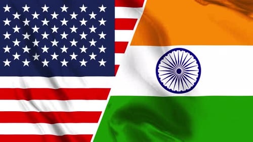 Usa And India Flag Loop