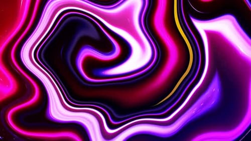 Abstract Swirling Neon Liquid Background Loop