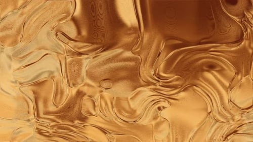 Abstract Golden Liquid Metal Flowing Background Animation