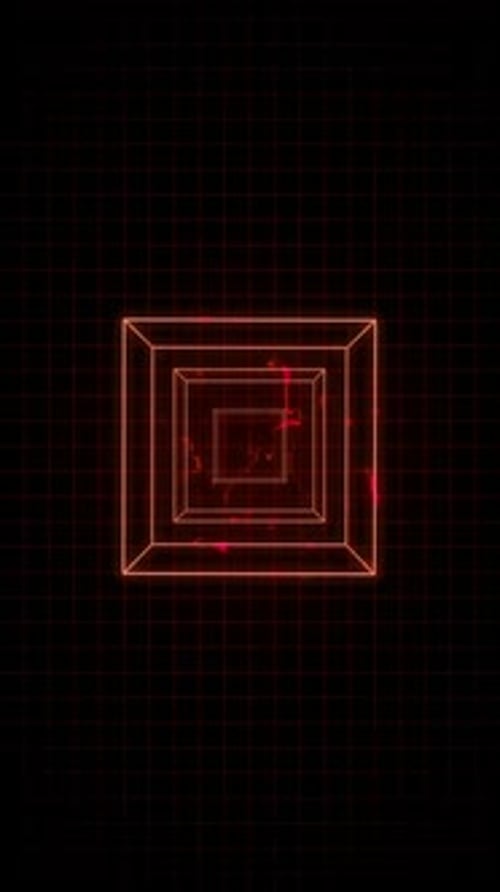 Red Retro Computer Graphics Cube