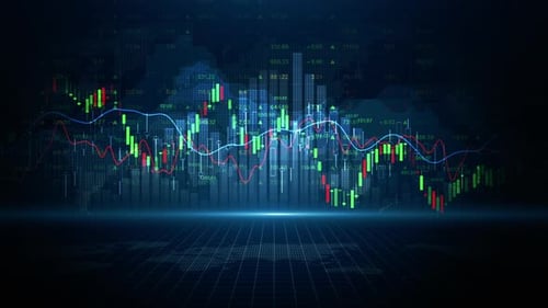 Futuristic Stock Market Data Chart Background Animation