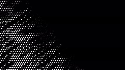 Abstract Wavy Hexagonal Halftone Fluid Motion Background with Place for Text on the Right Scratched