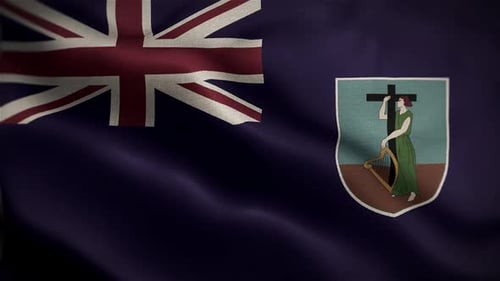 Seamless Loop of Waving Montserrat Flag Animation