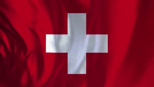 Realistic Waving Switzerland Flag Loop Background