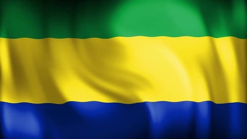 Gabon National Flag Waving Animation