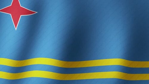 Realistic Waving Flag of Aruba Loopable Animation