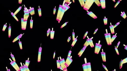 Falling Rainbow Popsicles Sweet Celebration Background