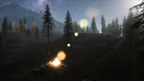 Campfire at Mountain