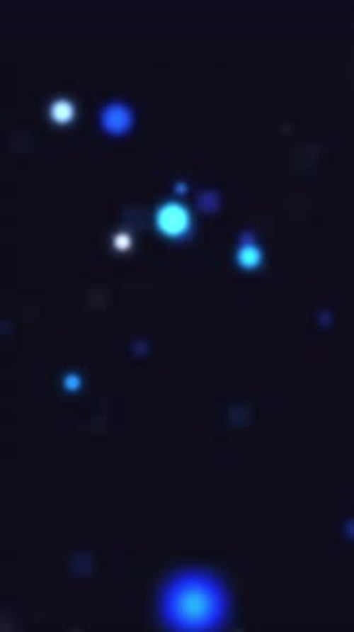 Un bokeh bleu abstrait éclaire des particules numériques futuristes sombres