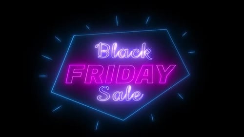 Glowing Neon Black Friday Sale Animated Sign