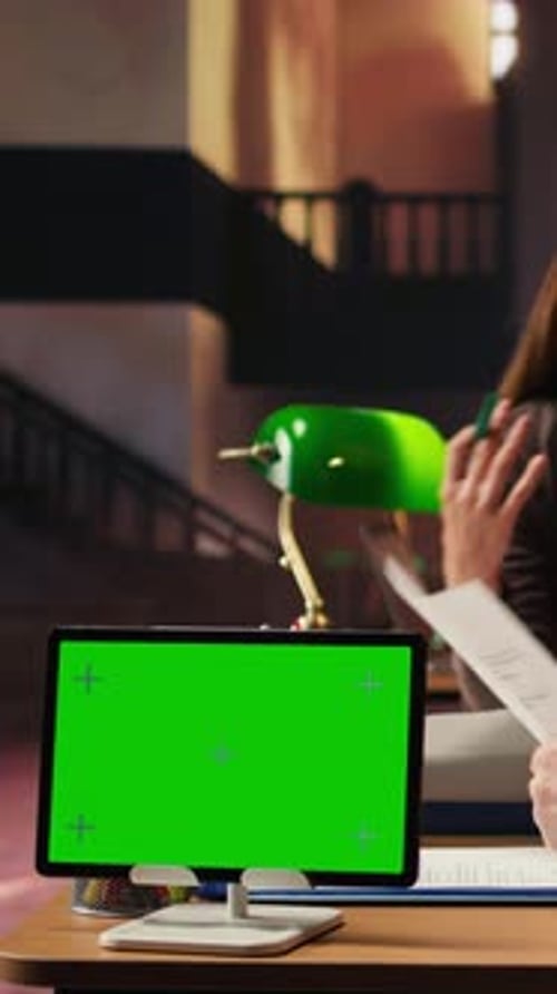 Vertical Video Diverse Performers Team Preparing for Theatre Play with Green Screen