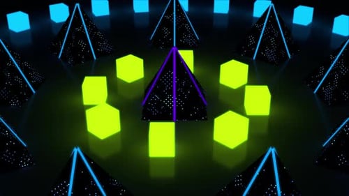 Abstract Vj Loop Of Geometric Shapes