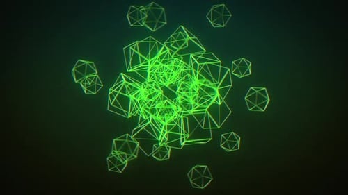 Animation circulaire de néons verts