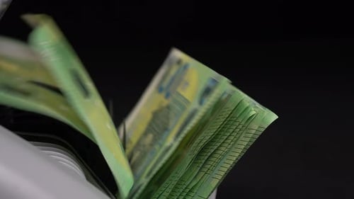 Money Counting Machine Counting Euro Notes