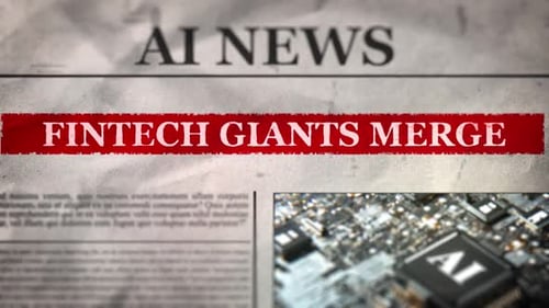 Animated Newspaper Headline Reveal for AI and Fintech News