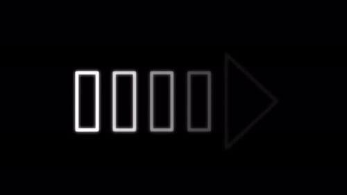 Animation of White Neon Arrow Pointing Right on black background