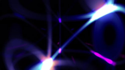 Seamless loop background with abstract glowing light streaks and soft blur effect in dark space