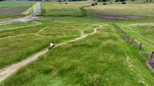 Dirt Bike Riding Drone Fast Following