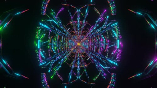 Multicolor Strobe Trippy Pattern Animation Visual 3D Mandala Spiritual Pattern