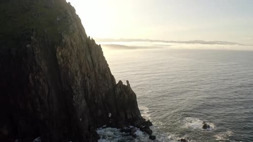 Sunrise over a Mountain Drone Shot