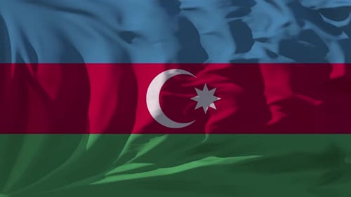 Realistic Waving Azerbaijan Flag Seamless Loop Animation