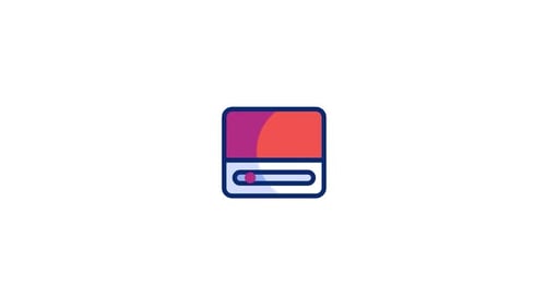 Animated Flat Design Media Player Icon with Wavy Progress Bar