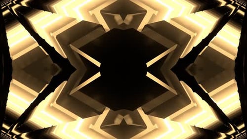 Light Yellow Neon Symmetrical Pulsating Light Background Vj Loop In 4K