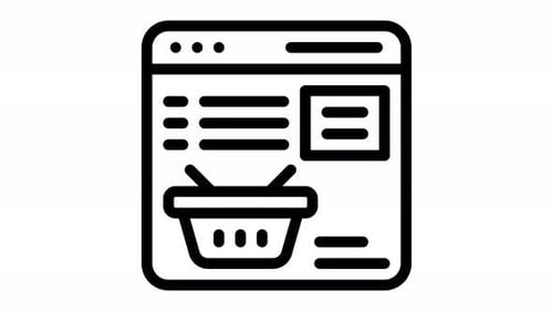 online shopping line icon animation