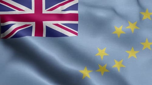 Realistic Tuvalu Flag Waving Seamless Loop Animation