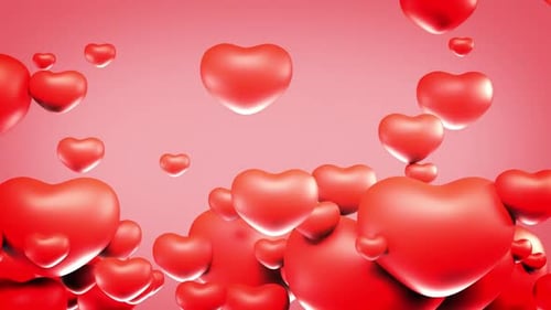 Falling Red Hearts Seamless Background Animation