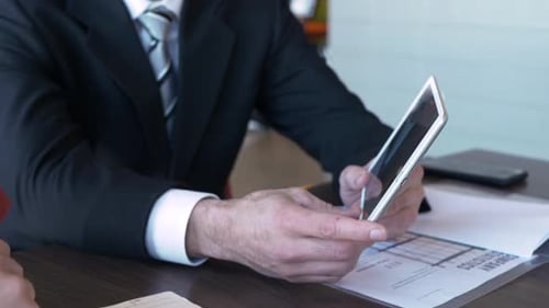 Close Up Business People Talking in Office Meeting 4549 Years