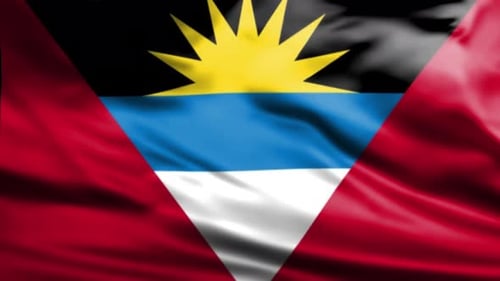 Antigua and Barbuda National Flag Waving Animation
