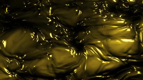 Abstract Golden Liquid Waves Flowing Seamless Motion Background