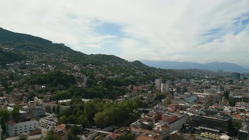 drone Sarajevo Bosnia and Herzegovina footage eastern Europe mountains