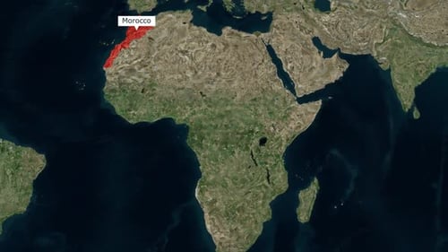 Carte du Maroc, couleur rouge