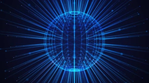 Geometric Lines And Dots Digital Connection Scrolling With Spherical Frame