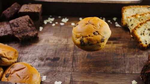 Many Briochettes Levitates and Rotates in the Air