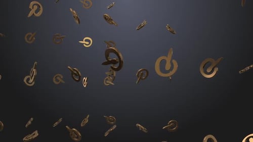 Falling Gold Social Media Icons Logo Reveal