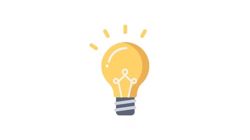 Flat Design Lightbulb Idea Icon Animation