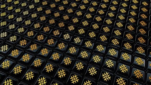 Abstract Geometric Background with Glowing Gold Grid Pattern Loop