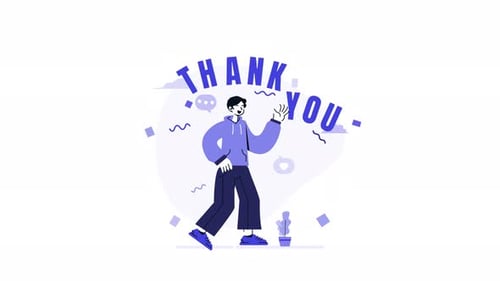 Thank you animation vector character gratitude, suitable for thank you concepts, appreciation.